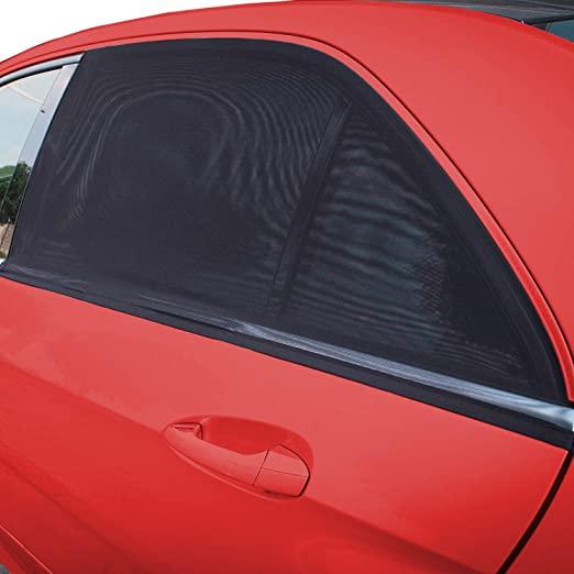 Universal Compatible Car Side Window Sun Shade Mesh Curtain Net (Pack of 4)