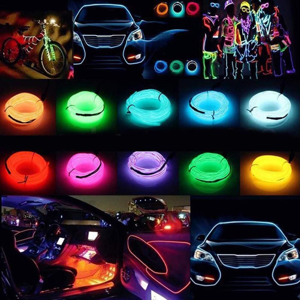 5M Neon Lights, Automaze El Wire 5V with Fuse Protection for Car Interior Decoration
