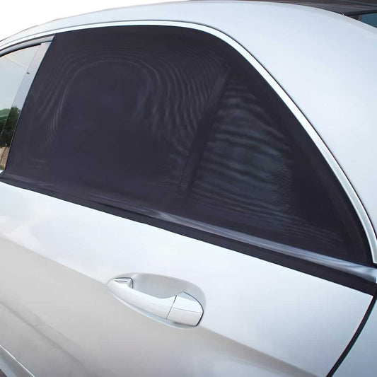 Universal Compatible Car Side Window Sun Shade Mesh Curtain Net (Pack of 4)