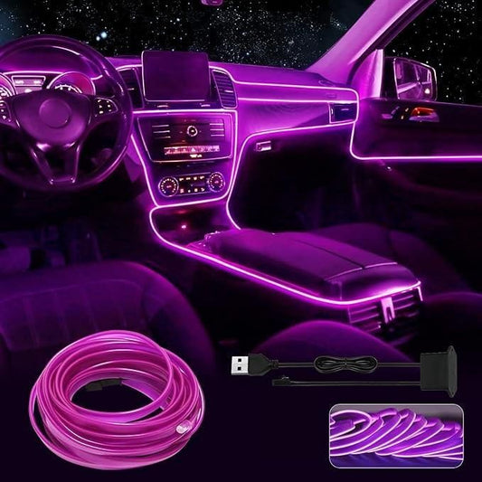 5M Neon Lights, Automaze El Wire 5V with Fuse Protection for Car Interior Decoration